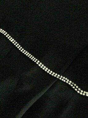 Vintage‎ White Rhinestone Tennis Bracelet 7" 9.75g